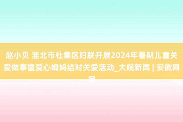 赵小贝 淮北市杜集区妇联开展2024年暑期儿童关爱做事暨爱心姆妈结对关爱活动_大皖新闻 | 安徽网