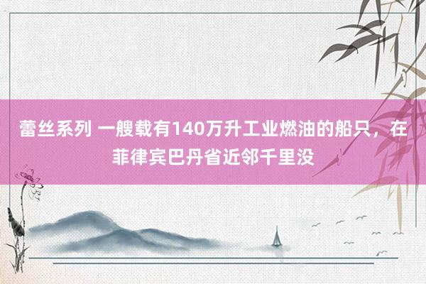 蕾丝系列 一艘载有140万升工业燃油的船只,在菲律宾巴丹省近邻千里没