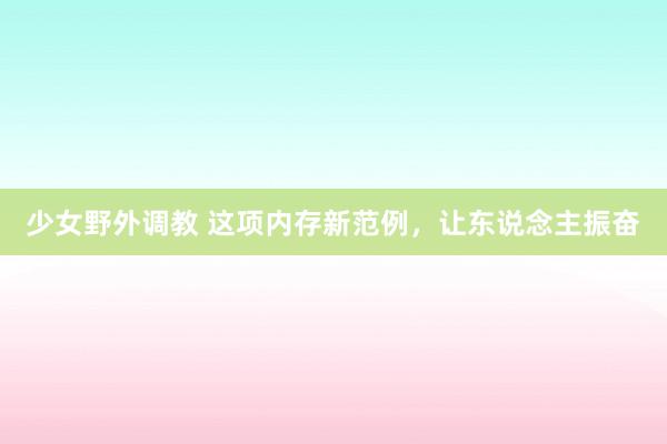 少女野外调教 这项内存新范例，让东说念主振奋