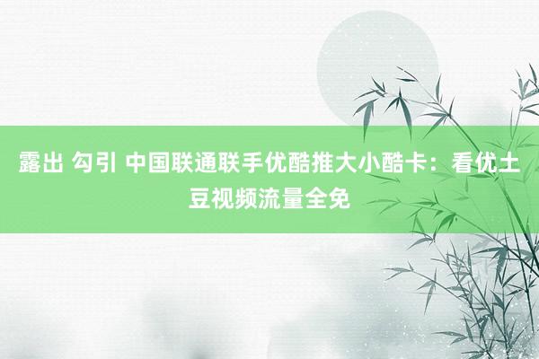 露出 勾引 中国联通联手优酷推大小酷卡：看优土豆视频流量全免