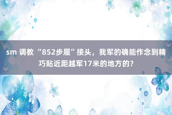 sm 调教 “852步履”接头，我军的确能作念到精巧贴近距越军17米的地方的？