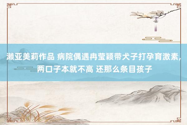濑亚美莉作品 病院偶遇冉莹颖带犬子打孕育激素， 两口子本就不高 还那么条目孩子