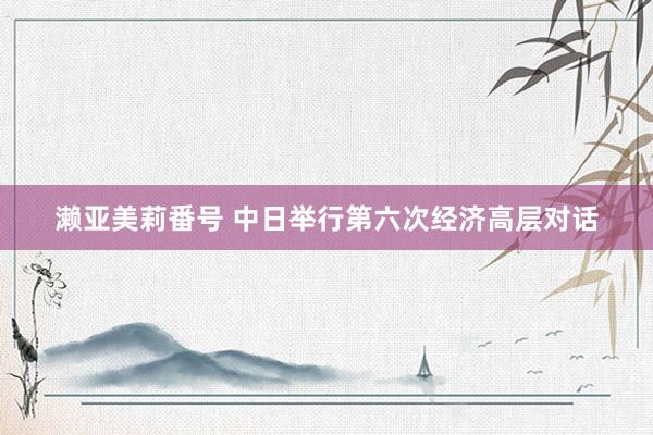 濑亚美莉番号 中日举行第六次经济高层对话